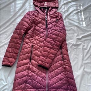 Lole Women's Long Quilted Hooded Puffer Coat - Rose
